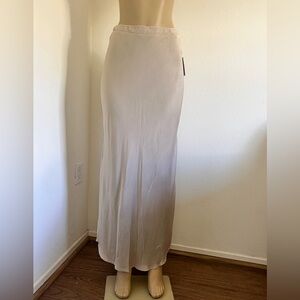 Bella Dahl Beige Cupro Blend Bias Cut Maxi Skirt Size M